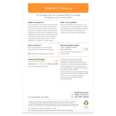 Healthspan Vitamin C - 1,000mg 160 Tablets - Image 2