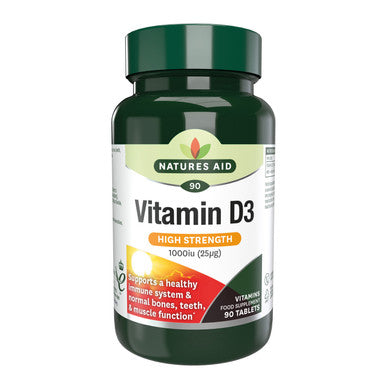 Natures Aid Vitamin D3 1000iu (25ug) 90 Tablets